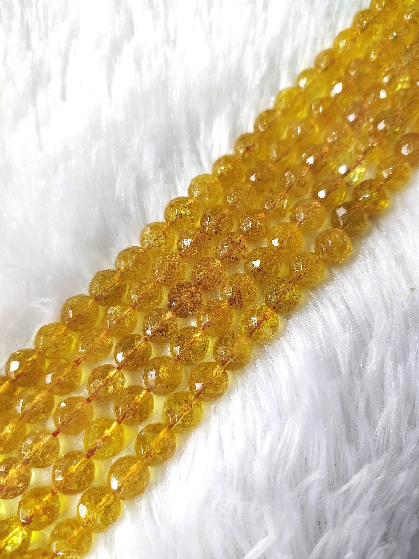Citrine Heated Faceted Beads | Crystal Beads for Jewelry