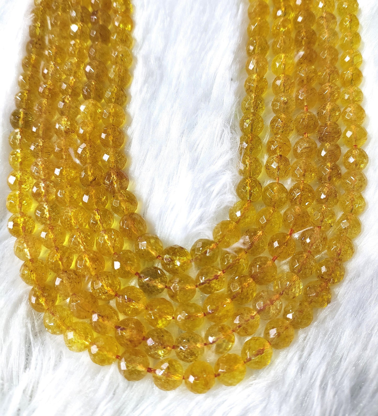 Citrine Heated Faceted Beads | Crystal Beads for Jewelry