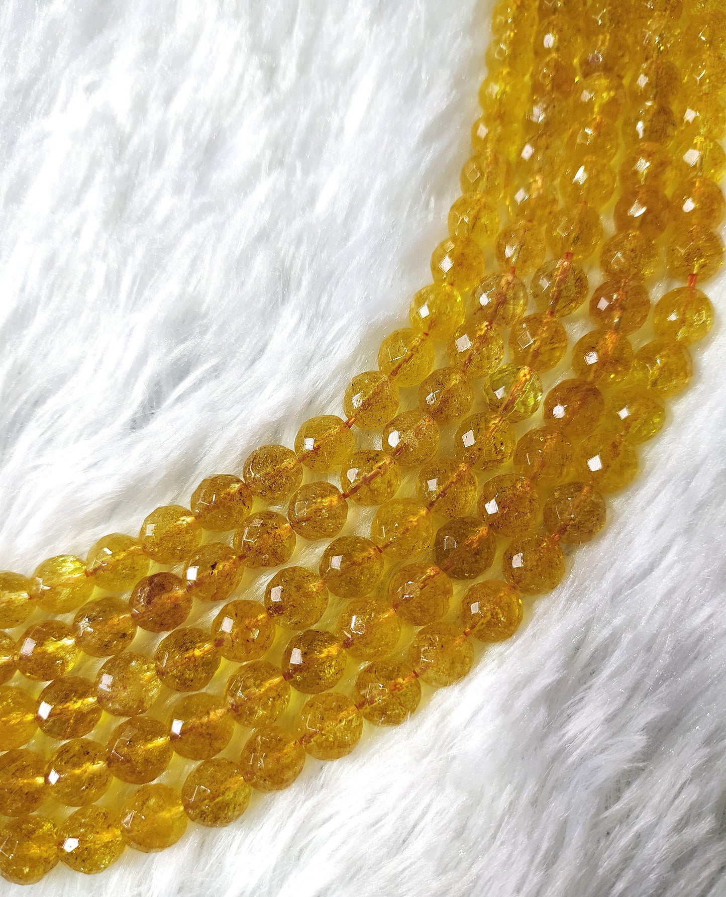Citrine Heated Faceted Beads | Crystal Beads for Jewelry