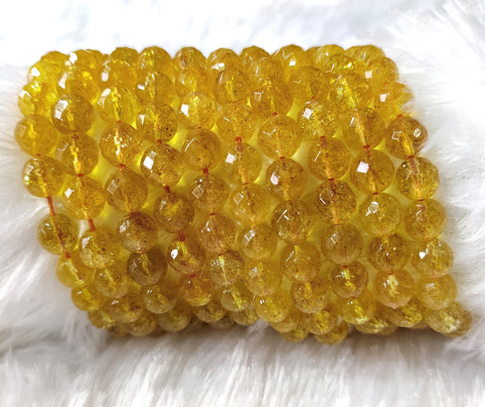 Citrine Heated Faceted Beads | Crystal Beads for Jewelry