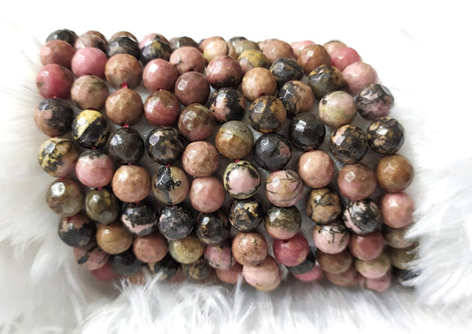 Rhodonite Faceted Beads | Crystal Beads for Jewelry