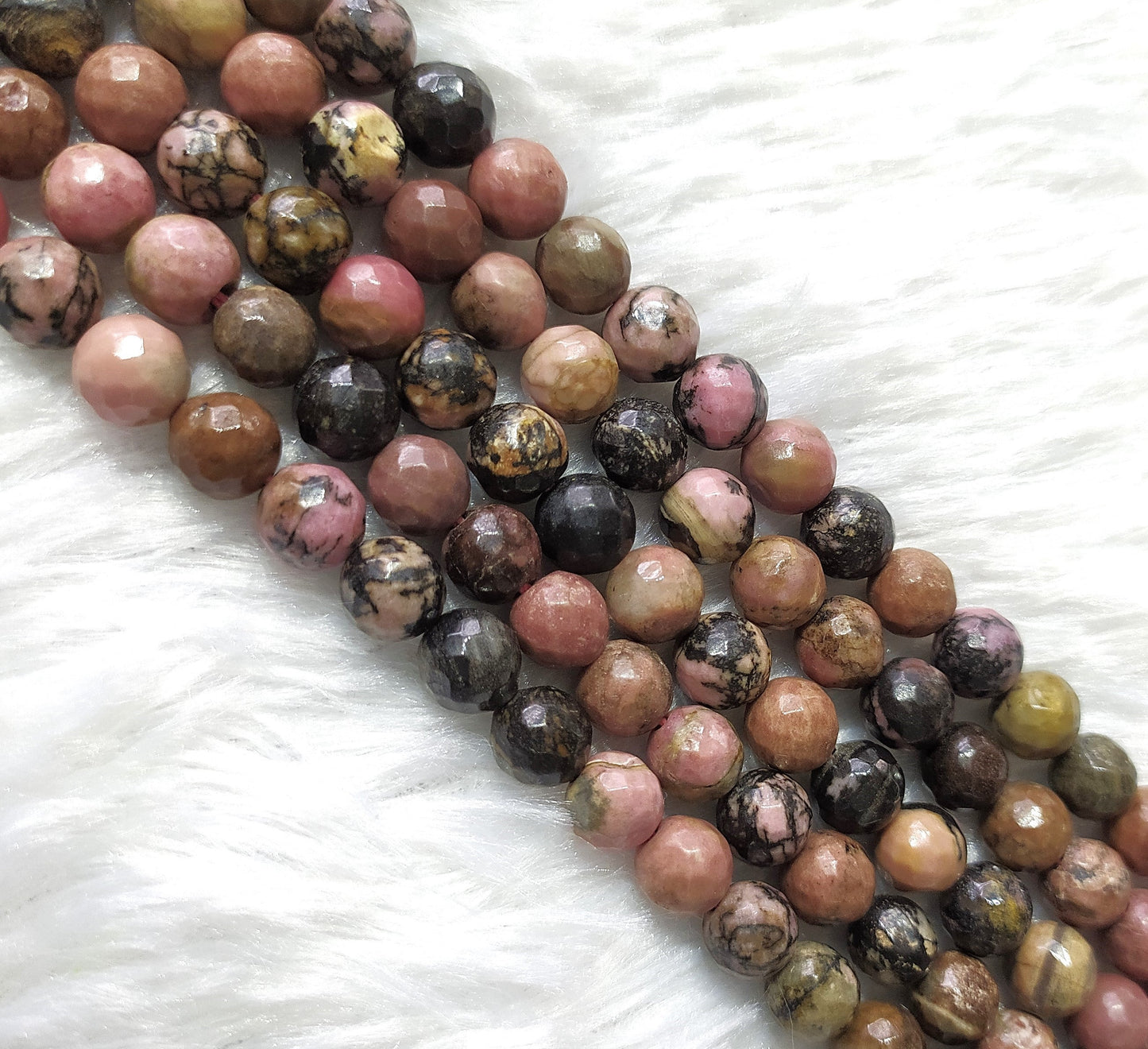 Rhodonite Faceted Beads | Crystal Beads for Jewelry