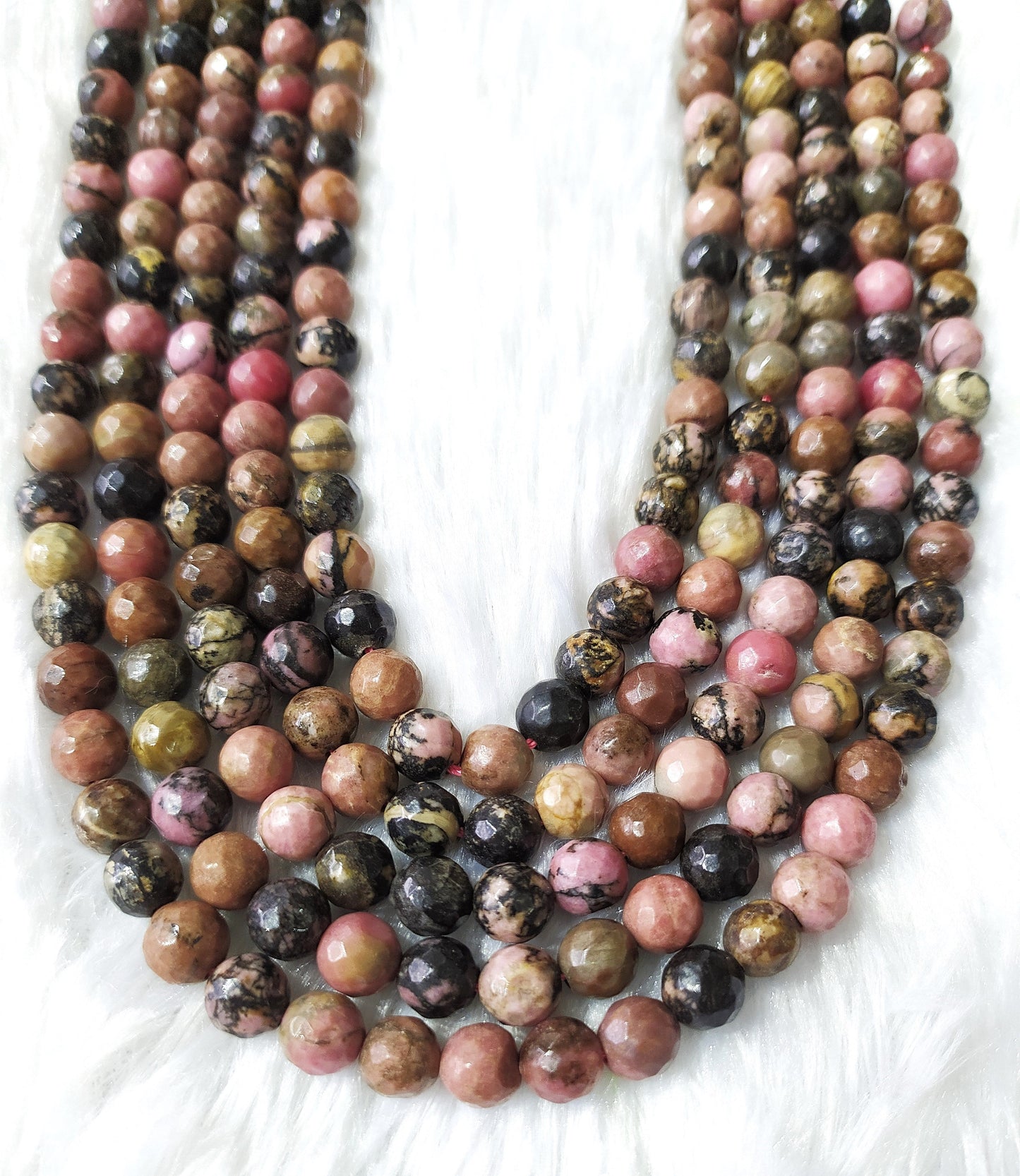 Rhodonite Faceted Beads | Crystal Beads for Jewelry