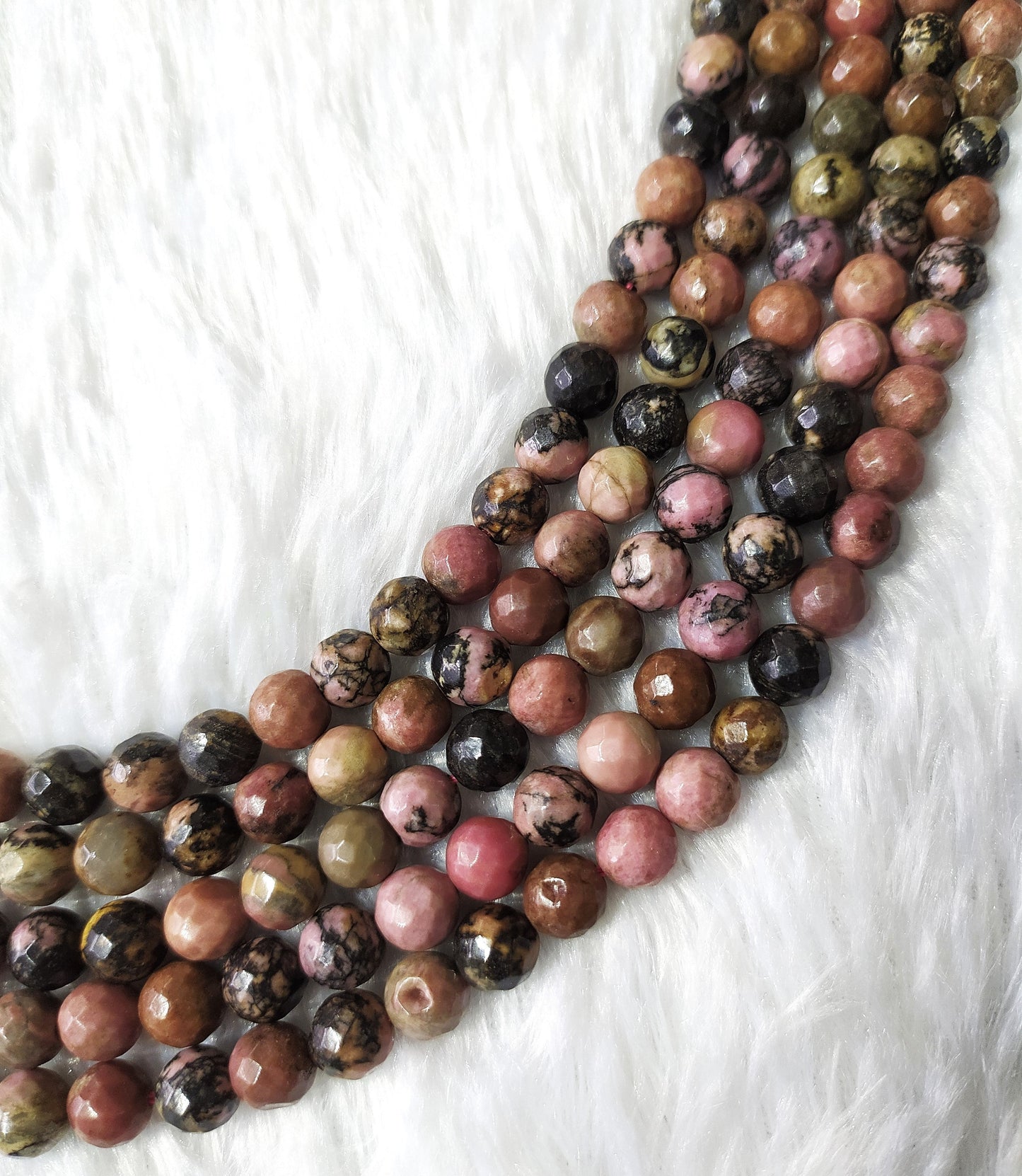 Rhodonite Faceted Beads | Crystal Beads for Jewelry