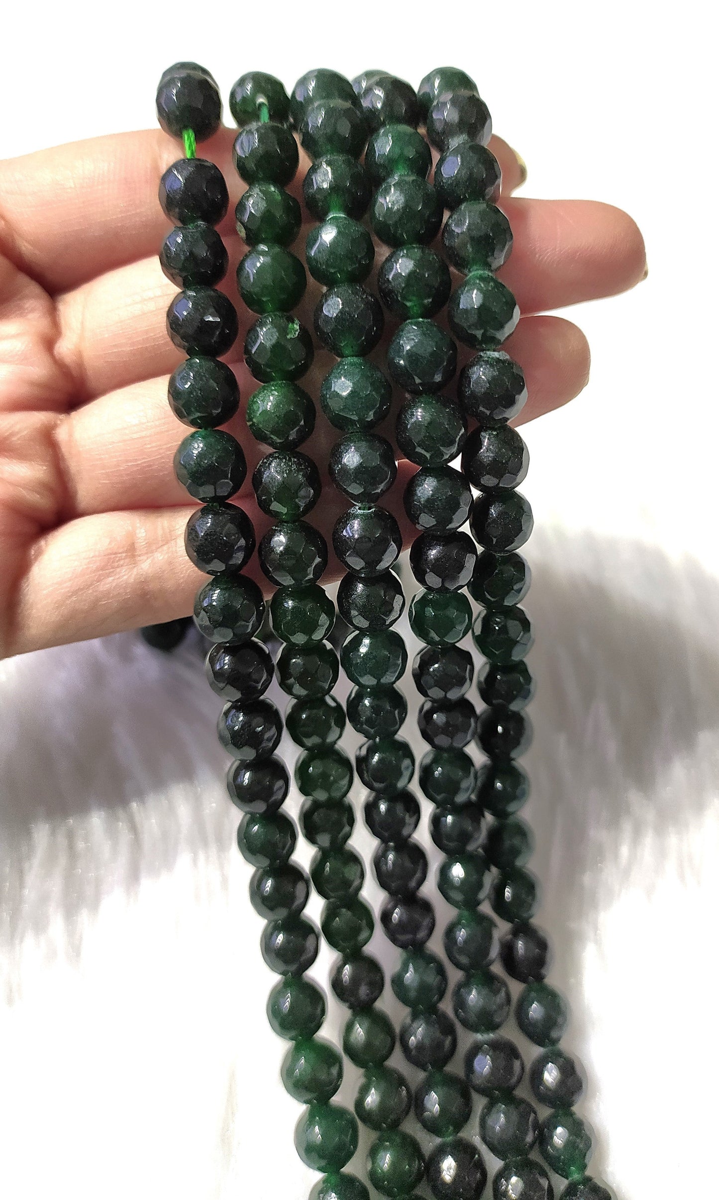 Green Jade Faceted Beads | Crystal Beads for Jewelry