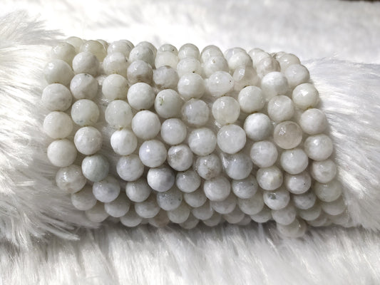 White Rainbow Moonstone Faceted Beads | Crystal Beads for Jewelry