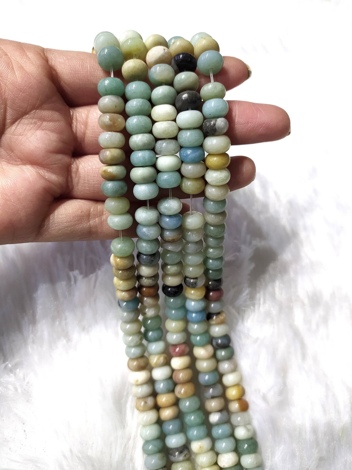 Multi Amazonite Rondelle Beads | Crystal Beads for Jewelry