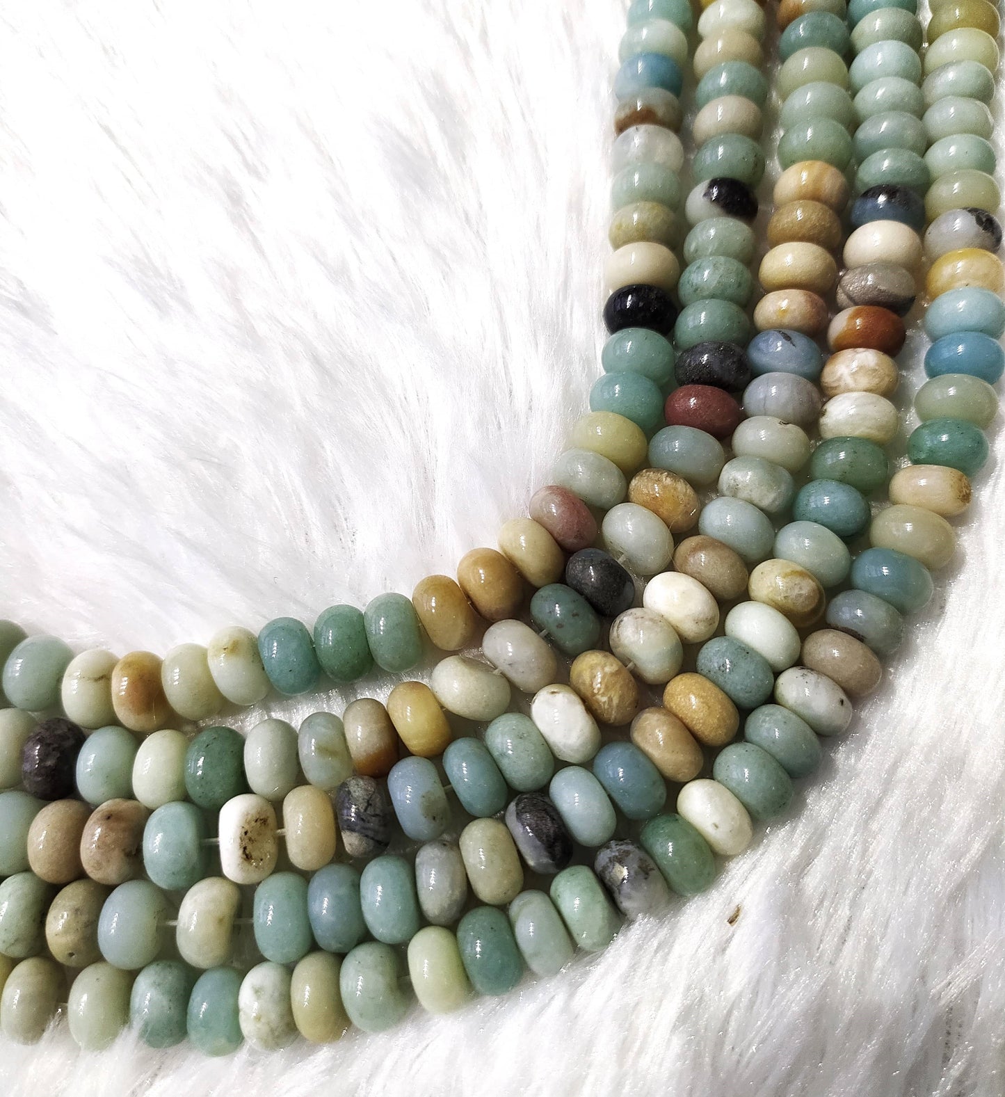 Multi Amazonite Rondelle Beads | Crystal Beads for Jewelry