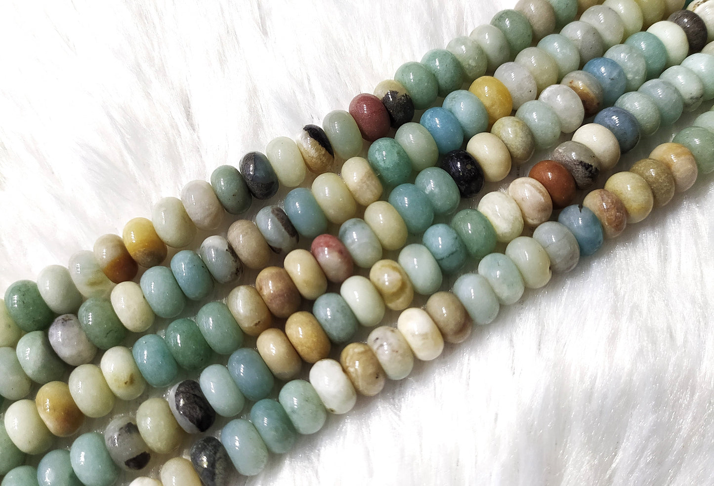 Multi Amazonite Rondelle Beads | Crystal Beads for Jewelry