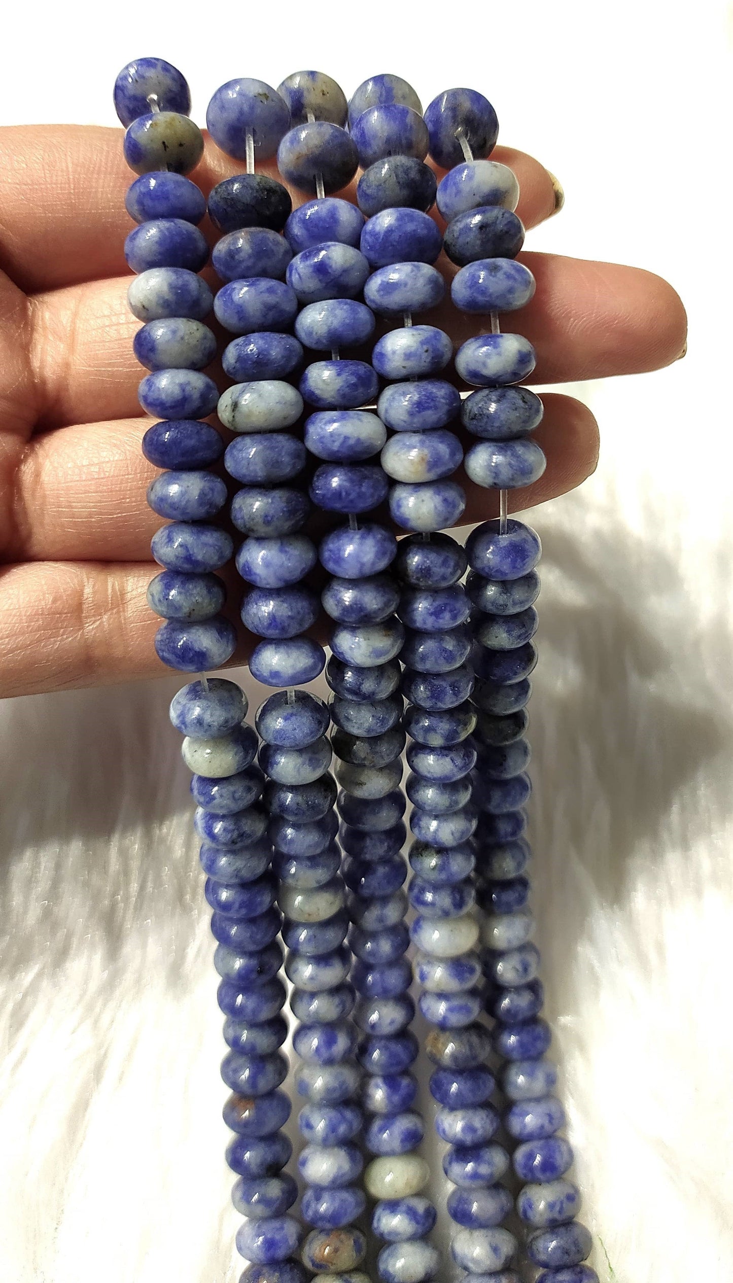 Sodalite Rondelle Beads | Crystal Beads for Jewelry
