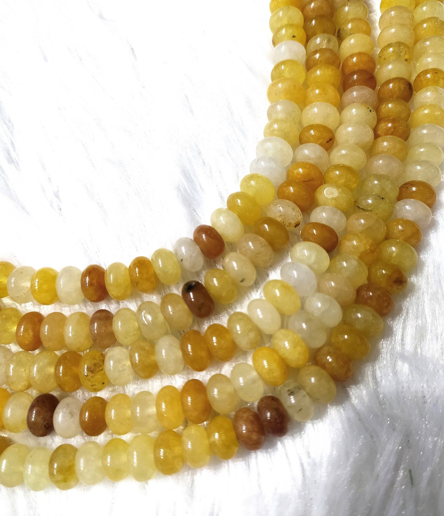Yellow Aventurine Rondelle Beads | Crystal Beads for Jewelry
