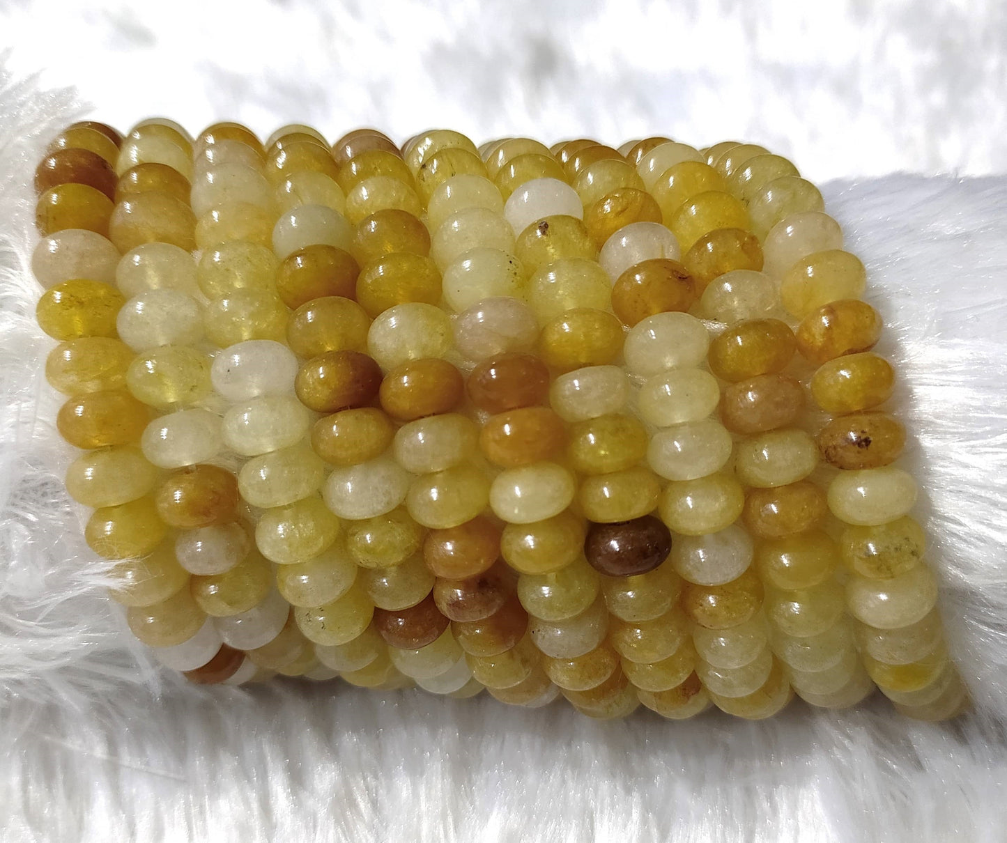 Yellow Aventurine Rondelle Beads | Crystal Beads for Jewelry