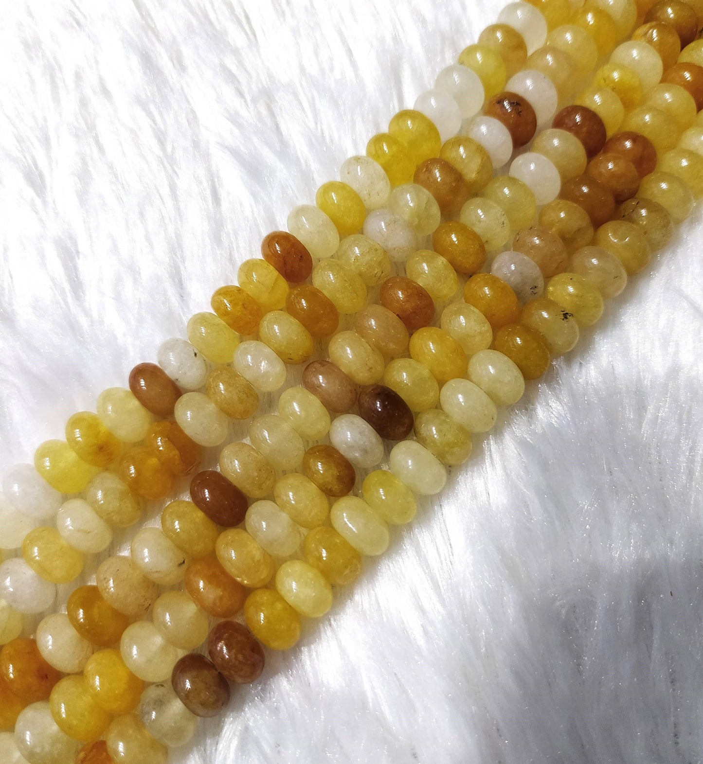 Yellow Aventurine Rondelle Beads | Crystal Beads for Jewelry