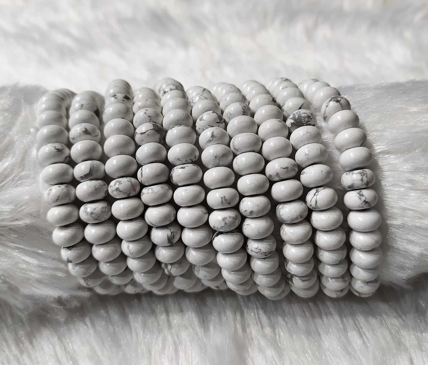 Howlite Rondelle Beads | Crystal Beads for Jewelry