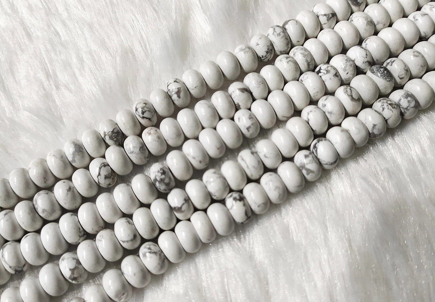 Howlite Rondelle Beads | Crystal Beads for Jewelry