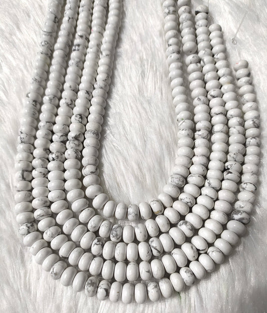 Howlite Rondelle Beads | Crystal Beads for Jewelry