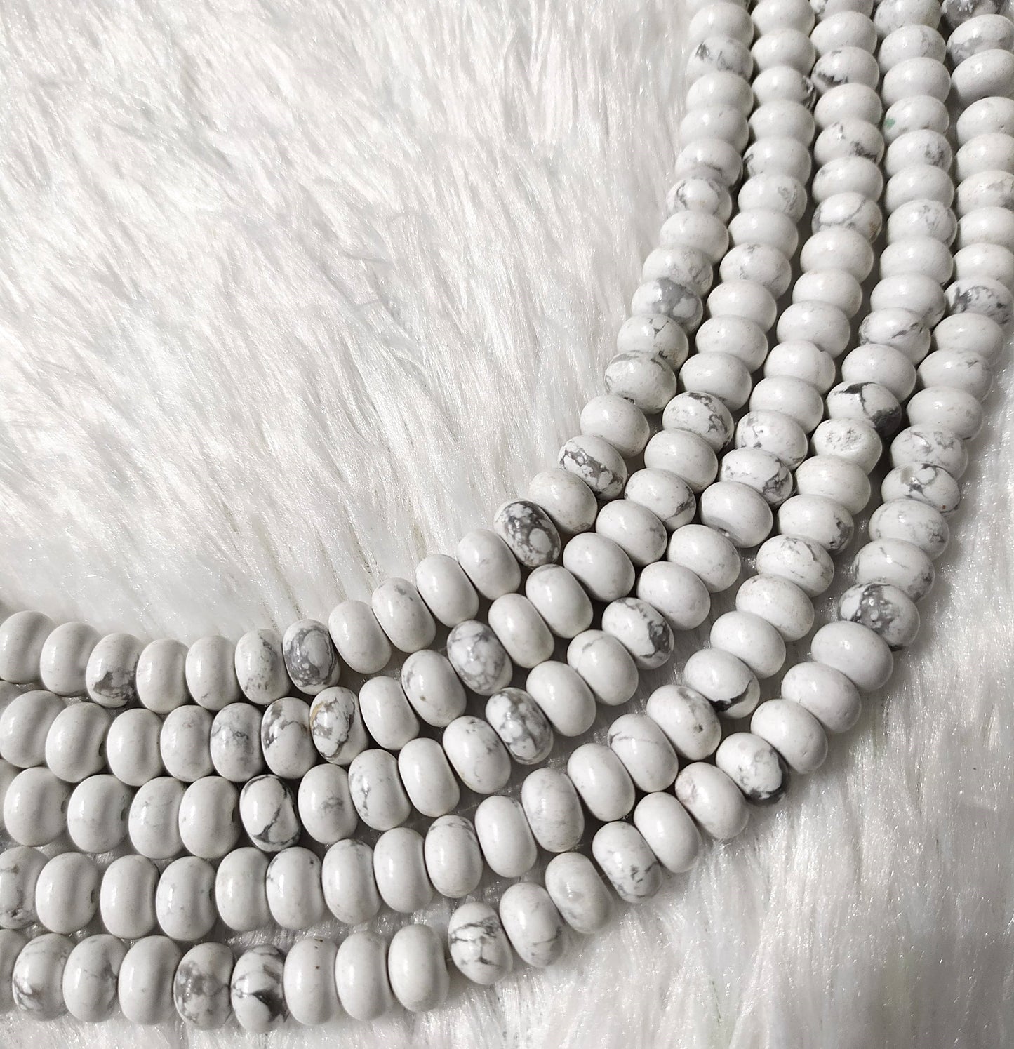 Howlite Rondelle Beads | Crystal Beads for Jewelry