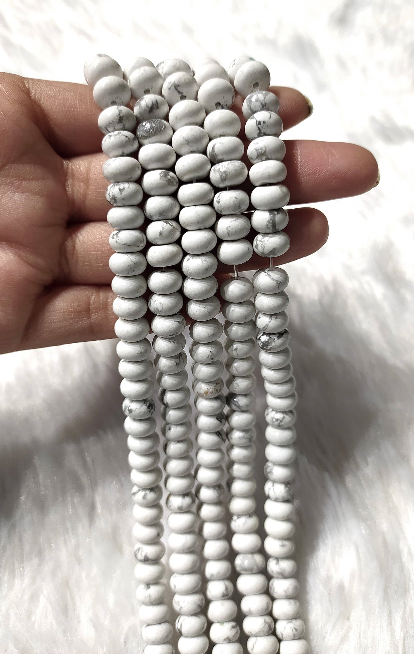Howlite Rondelle Beads | Crystal Beads for Jewelry