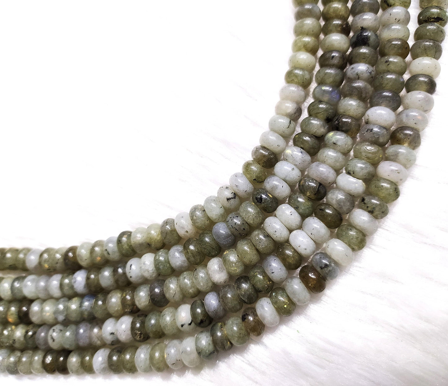 Labradorite Rondelle Beads | Crystal Beads for Jewelry