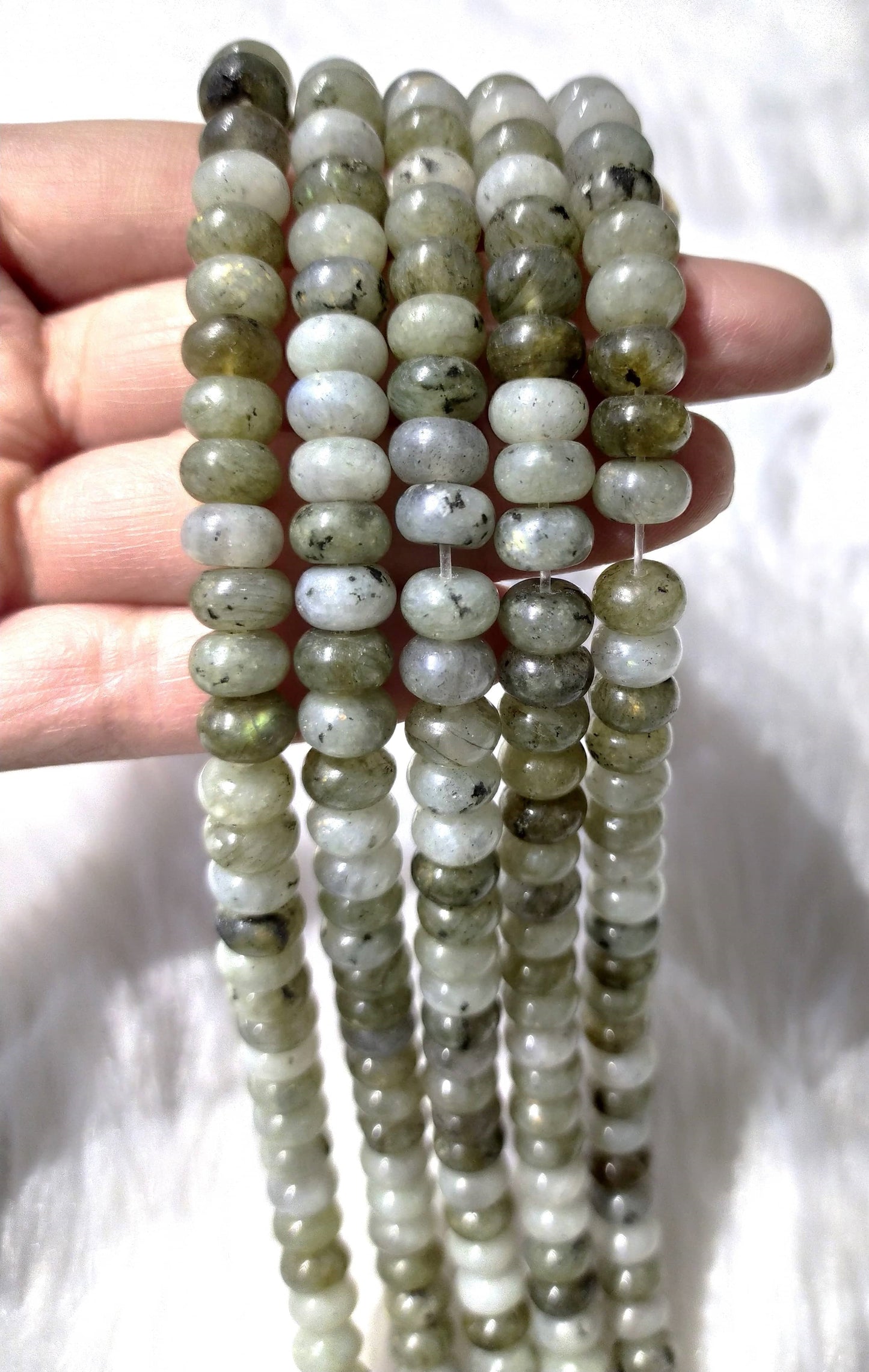 Labradorite Rondelle Beads | Crystal Beads for Jewelry