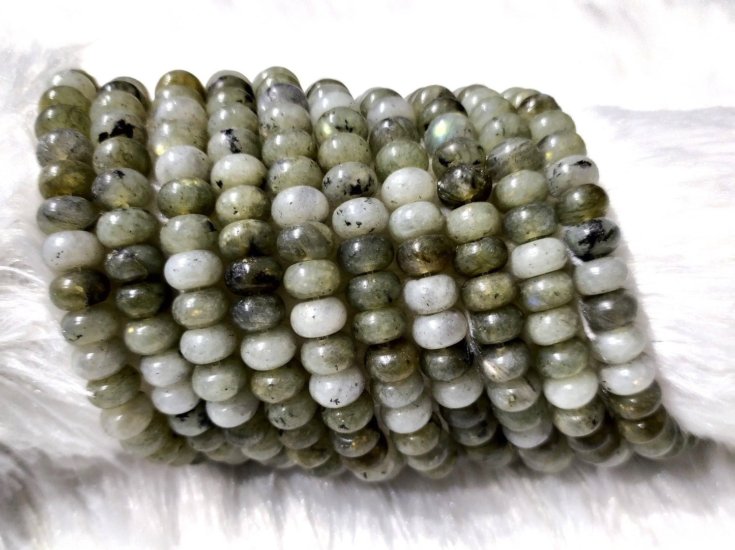 Labradorite Rondelle Beads | Crystal Beads for Jewelry