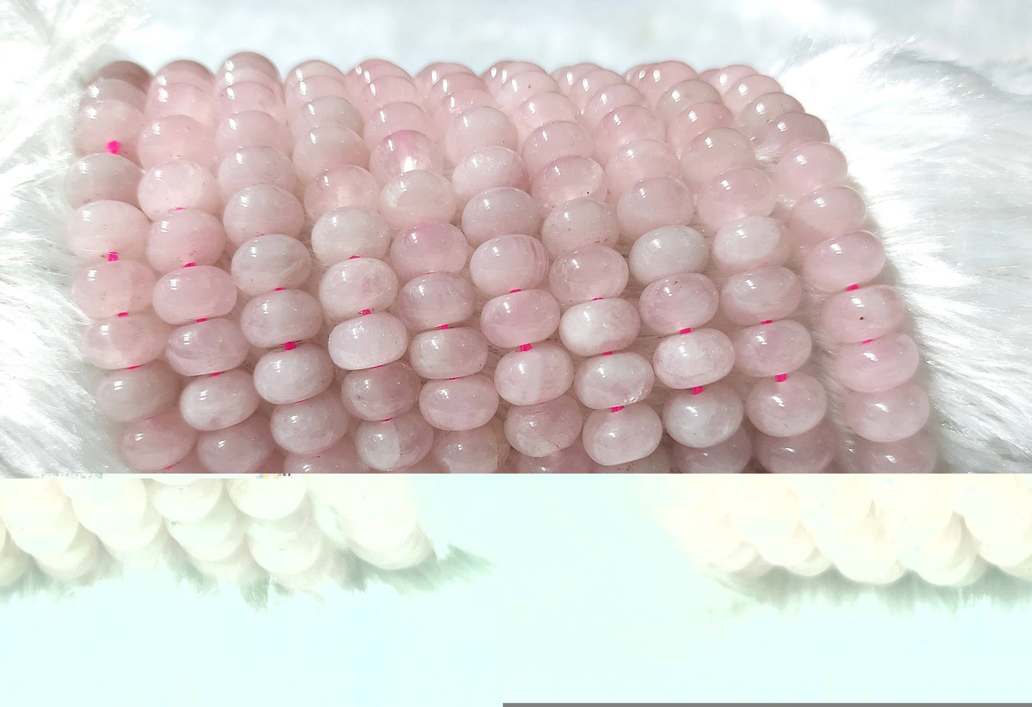 Rose Quartz Rondelle Beads | Crystal Beads for Jewelry