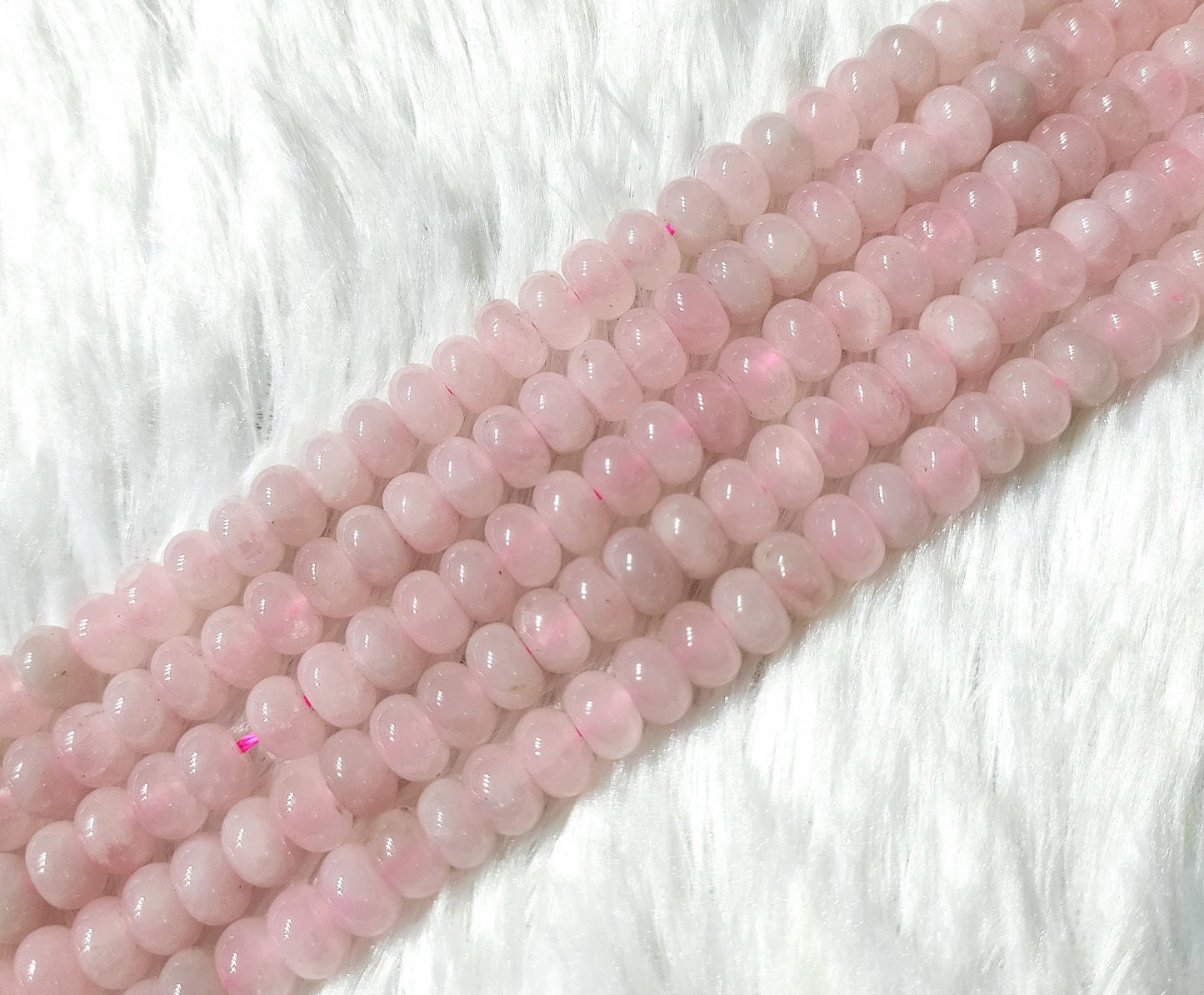 Rose Quartz Rondelle Beads | Crystal Beads for Jewelry