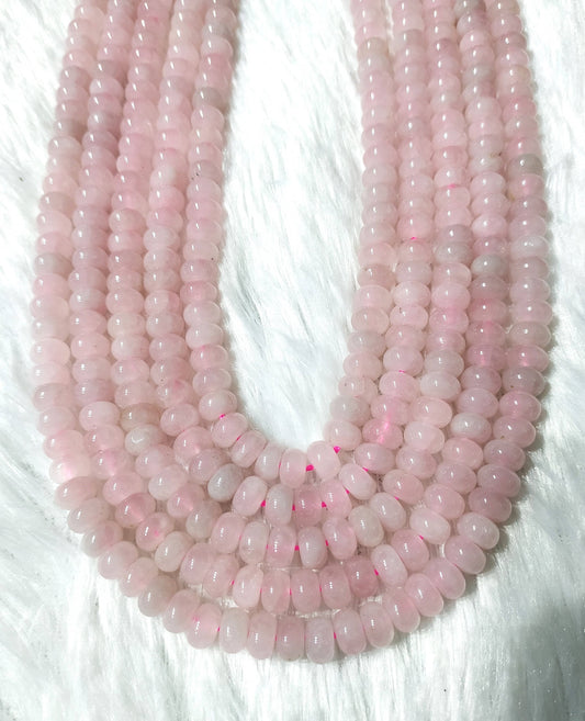 Rose Quartz Rondelle Beads | Crystal Beads for Jewelry