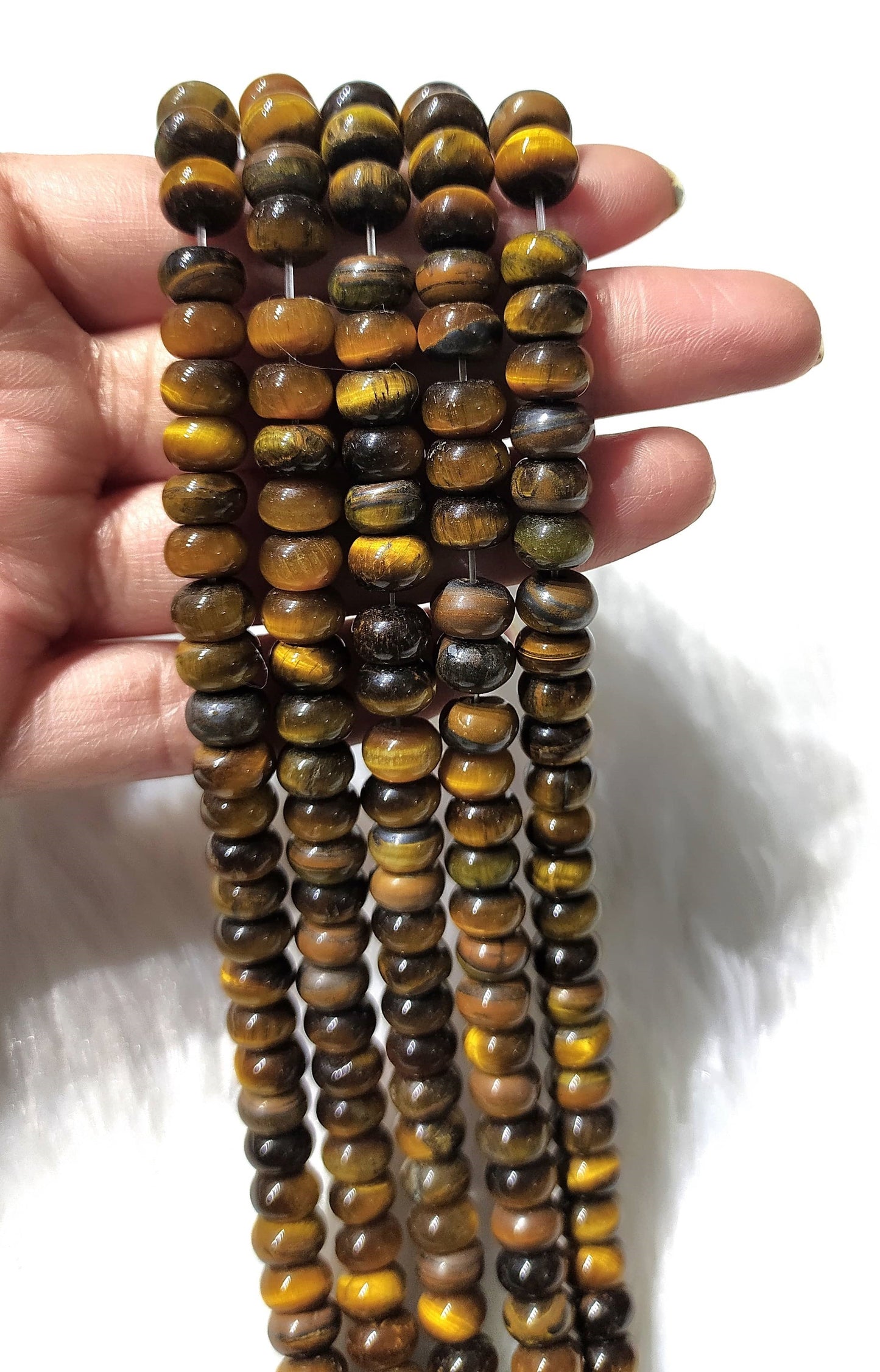 Tiger Eye Rondelle Beads | Crystal Beads for Jewelry