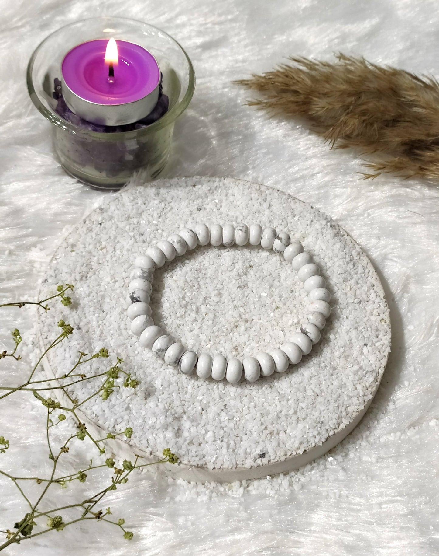 Howlite Rondelle Beads Bracelets | Healing Bracelet