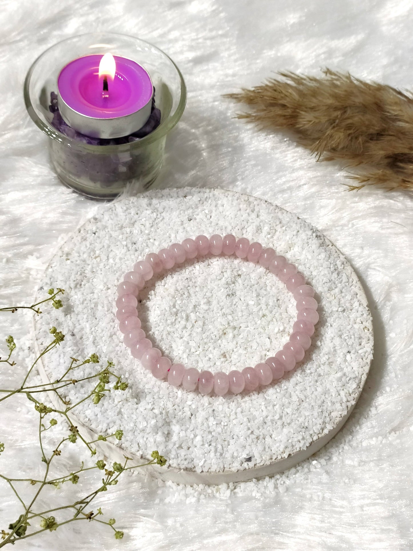 Rose Quartz Rondelle Beads Bracelets | Healing Bracelet