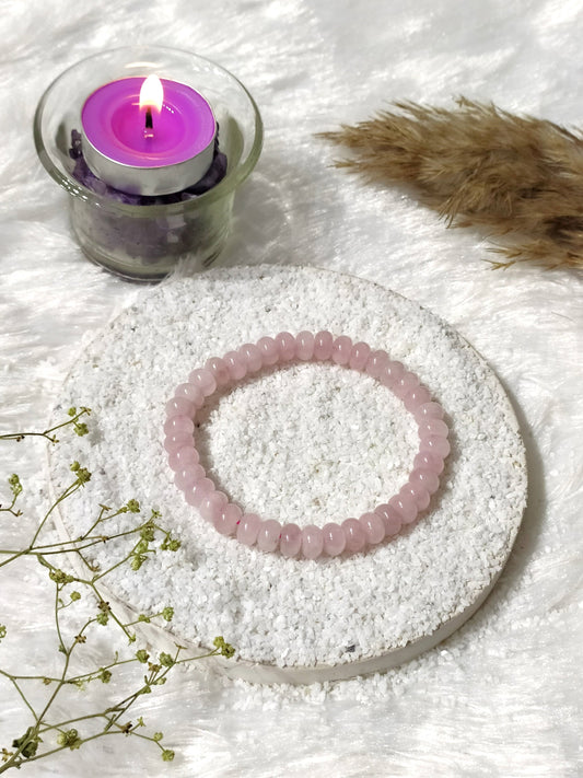 Rose Quartz Rondelle Beads Bracelets | Healing Bracelet