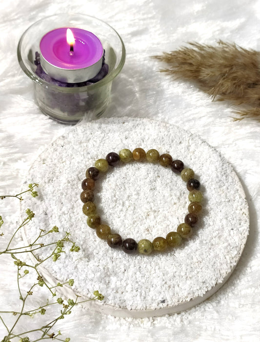 Green Tourmaline| Round Beads Bracelet | Gemstone Bracelet