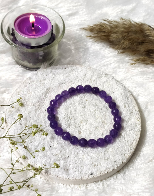 Amethyst Faceted Beads Bracelet | Crystal Bracelet