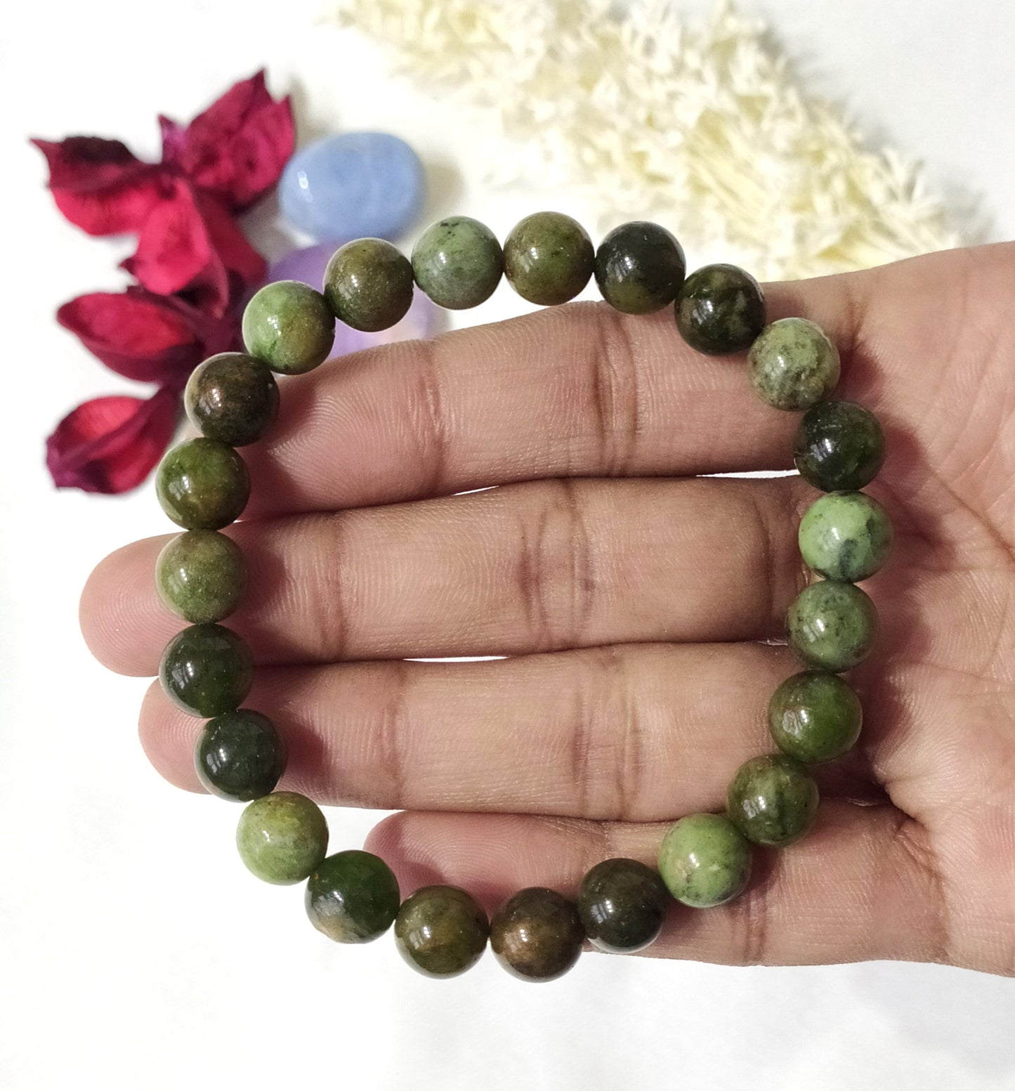 Green Opal | Round Beads Bracelet | Gemstone Bracelet