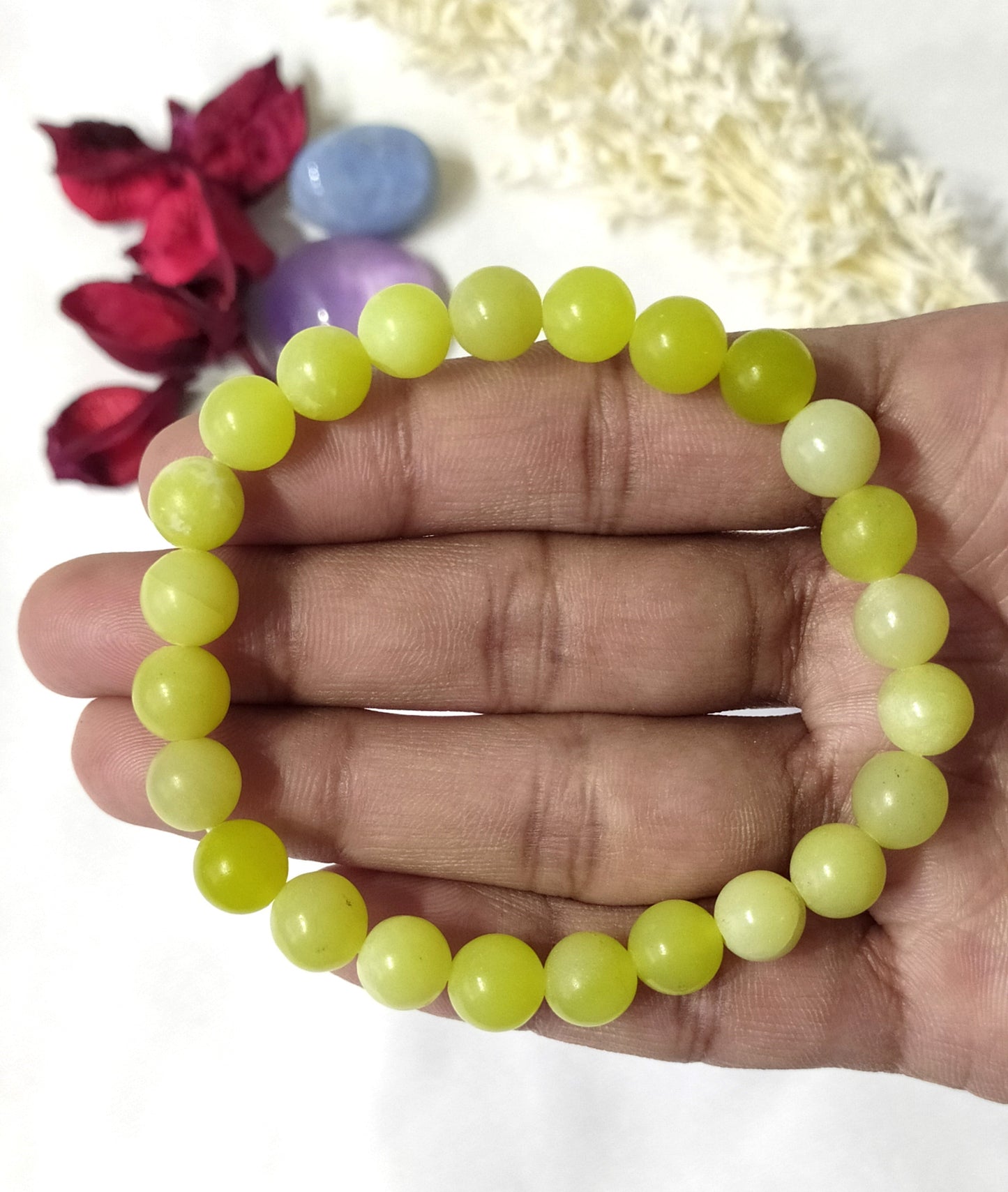 Lemon Quartz | Round Beads Bracelet | Gemstone Bracelet