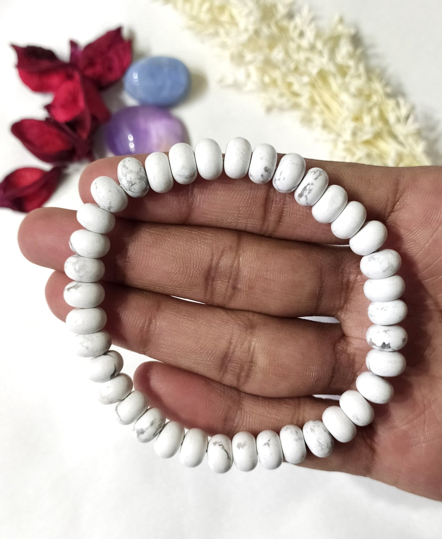 Howlite Rondelle Beads Bracelets | Healing Bracelet
