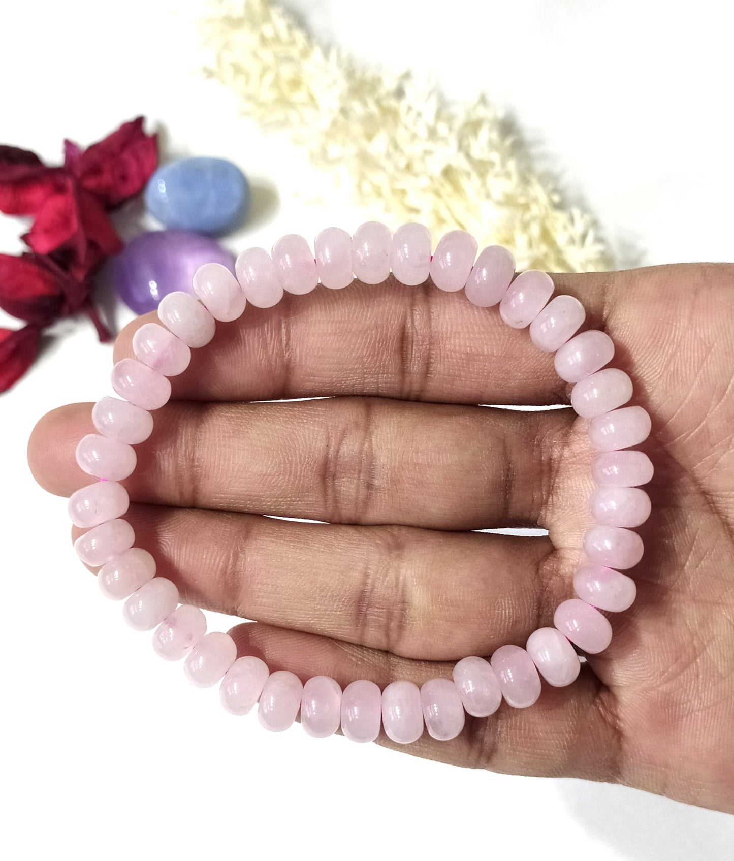 Rose Quartz Rondelle Beads Bracelets | Healing Bracelet