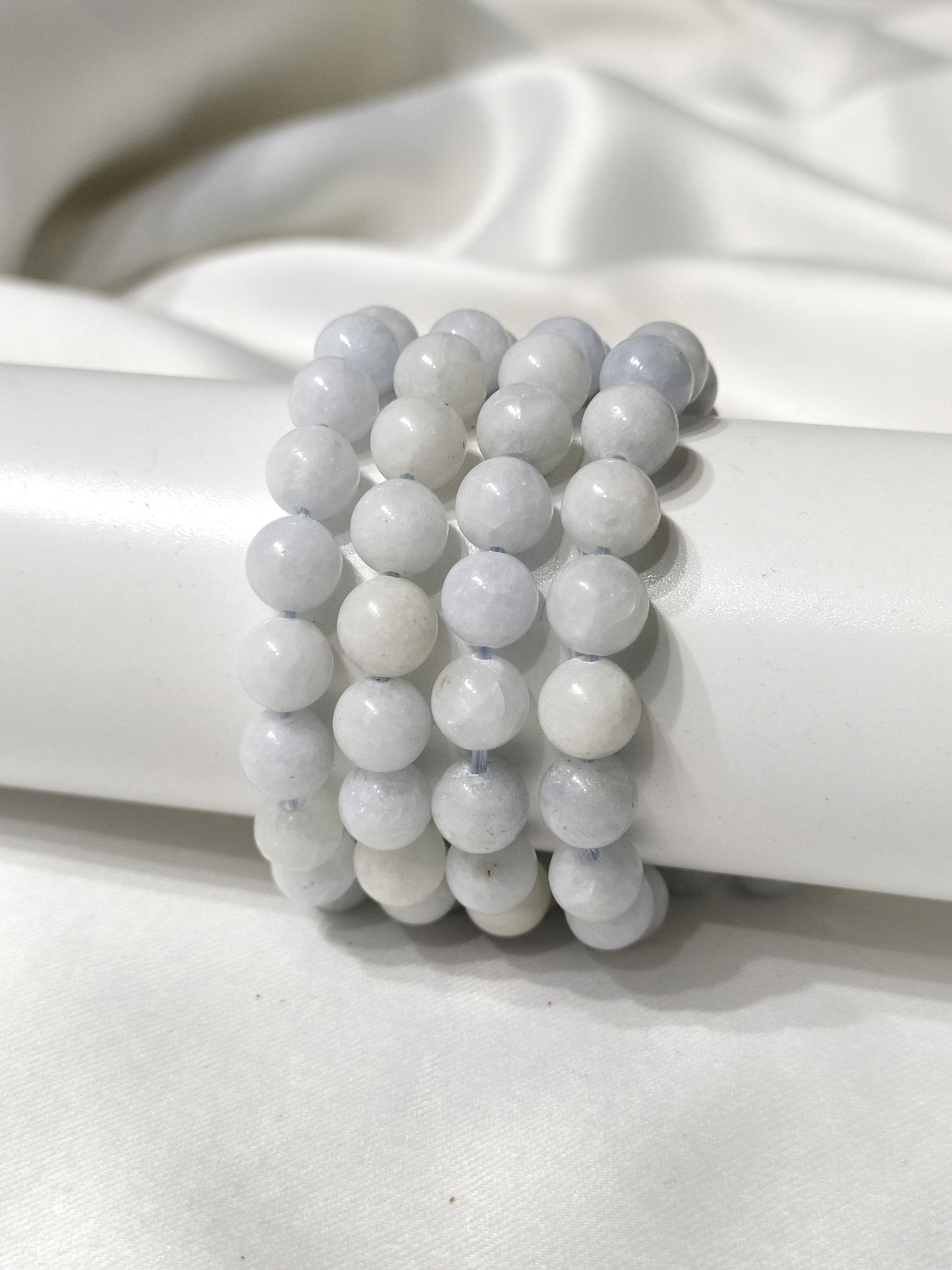 Blue Celestite | Round Beads Bracelet | Gemstone Bracelet
