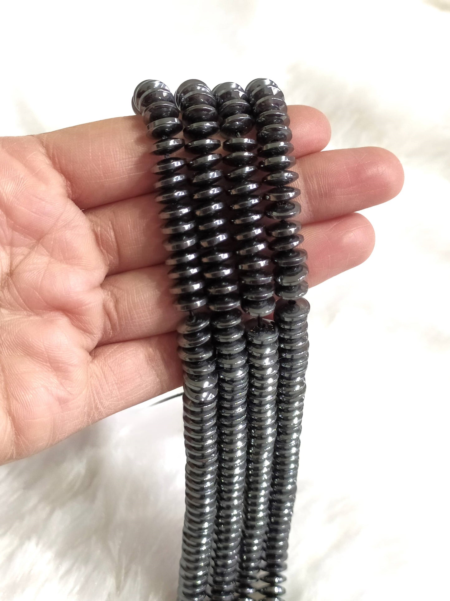 Hematite Rondelle Beads | Crystal Beads for Jewelry