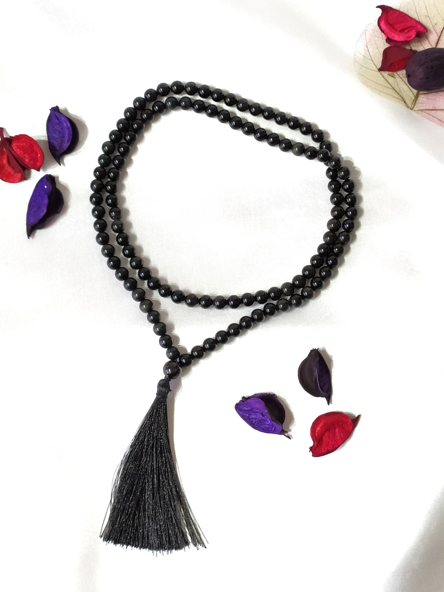 Black Obsidian | Gemstone Mala | 108 Prayer Bead Mala | Prayer Mala