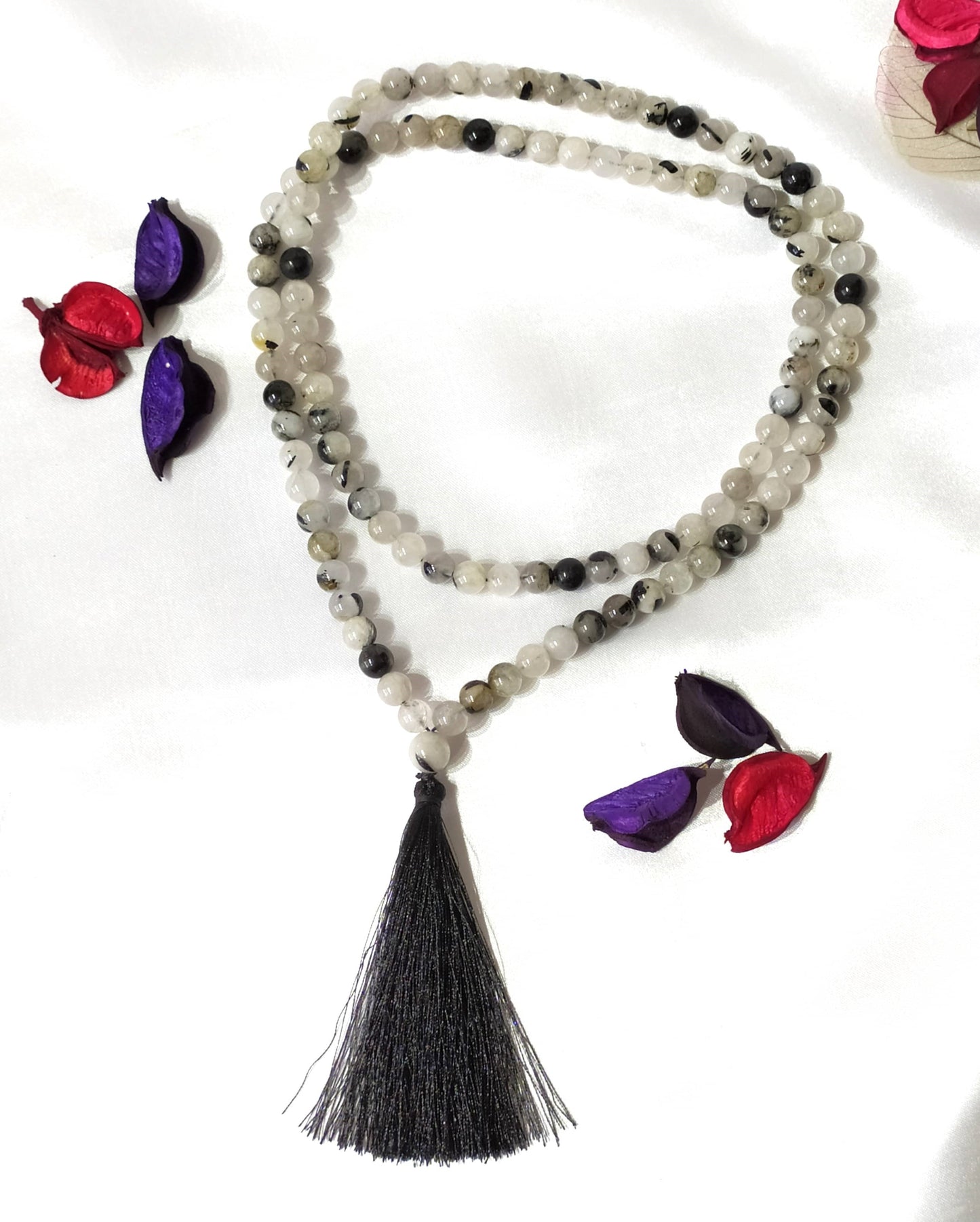 Black Ruitle | Gemstone Mala | 108 Prayer Bead Mala | Prayer Mala