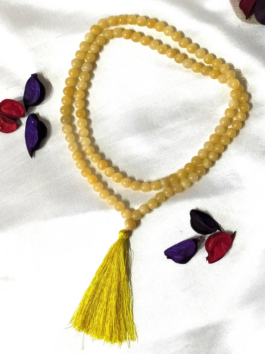 Honey Calcite | Gemstone Mala | 108 Prayer Bead Mala | Prayer Mala