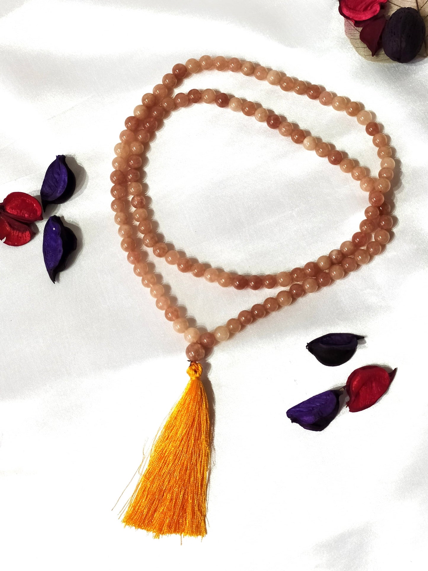 Sunstone | Gemstone Mala | 108 Prayer Bead Mala | Prayer Mala