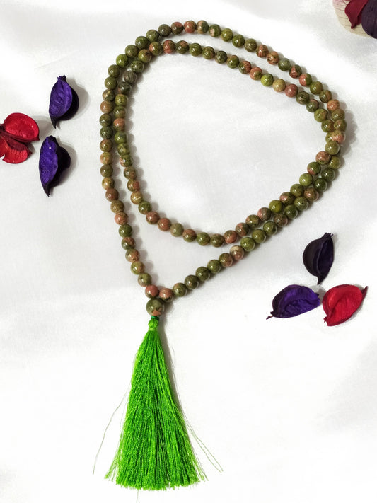 Unakite | Gemstone Mala | 108 Prayer Bead Mala | Prayer Mala