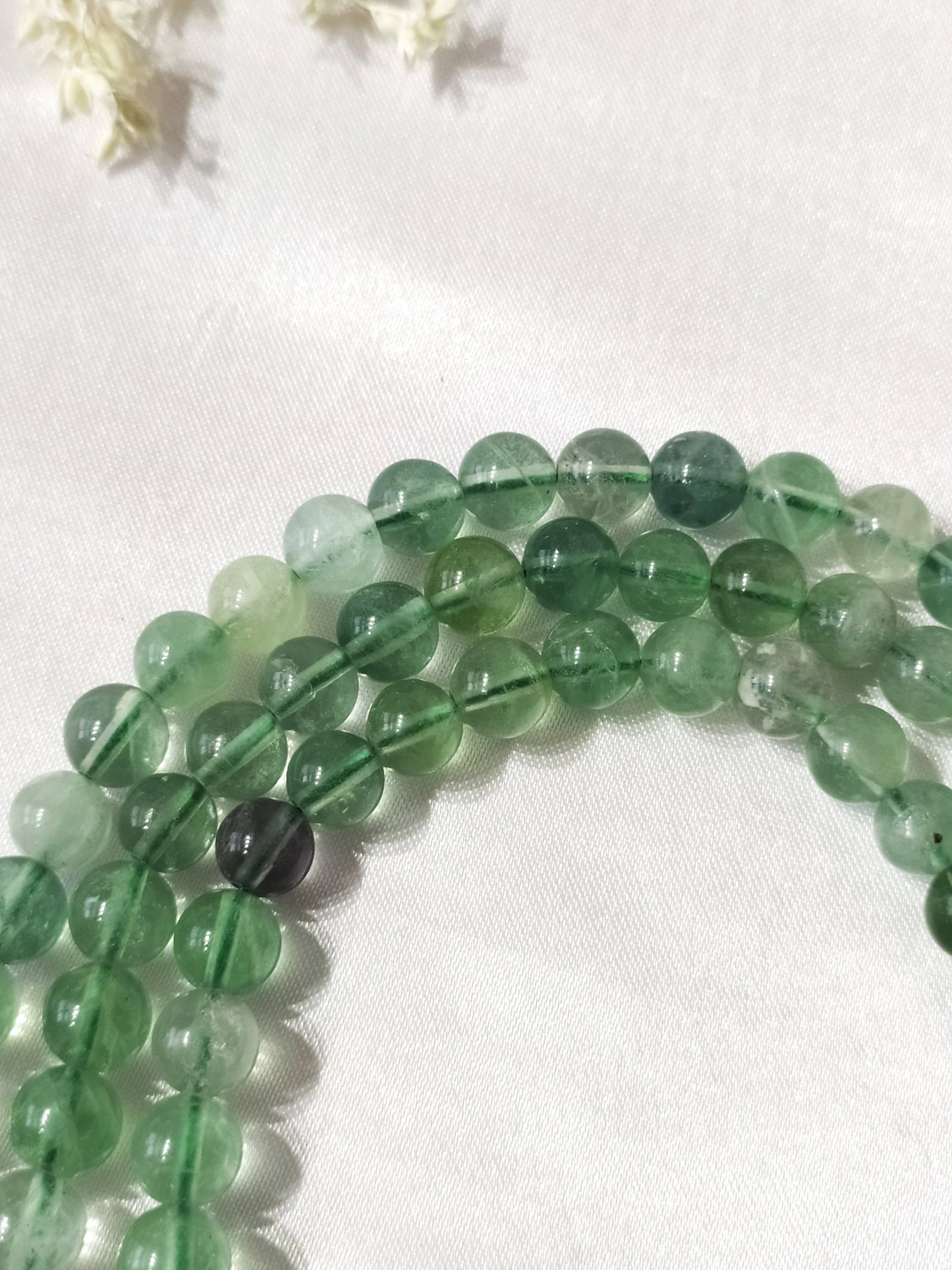 Green Fluorite | Gemstone Mala | 108 Prayer Bead Mala | Prayer Mala