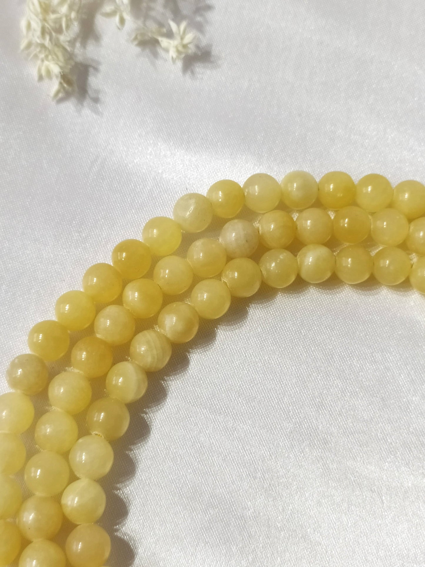 Honey Calcite | Gemstone Mala | 108 Prayer Bead Mala | Prayer Mala