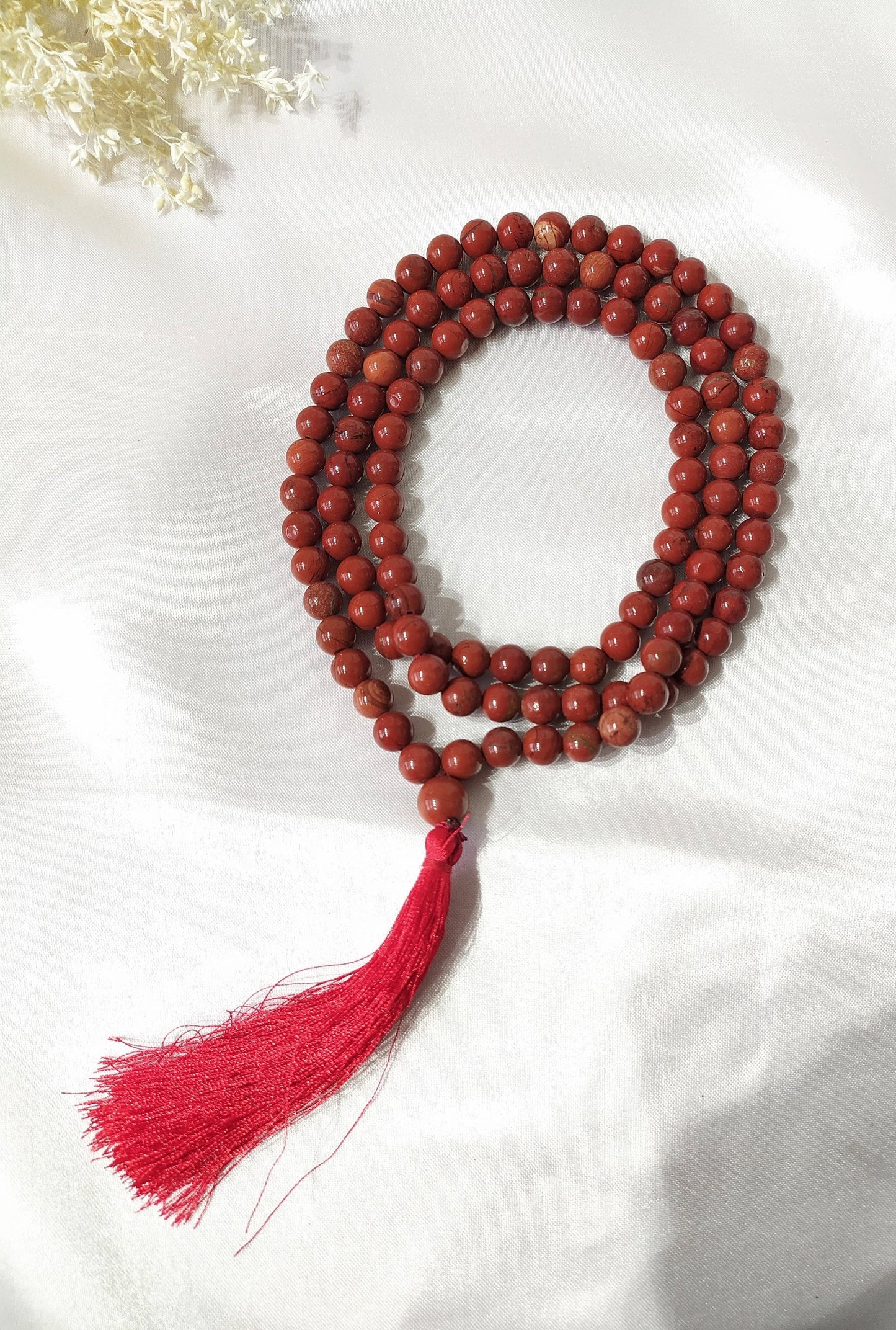 Red Jasper | Gemstone Mala | 108 Prayer Bead Mala | Prayer Mala