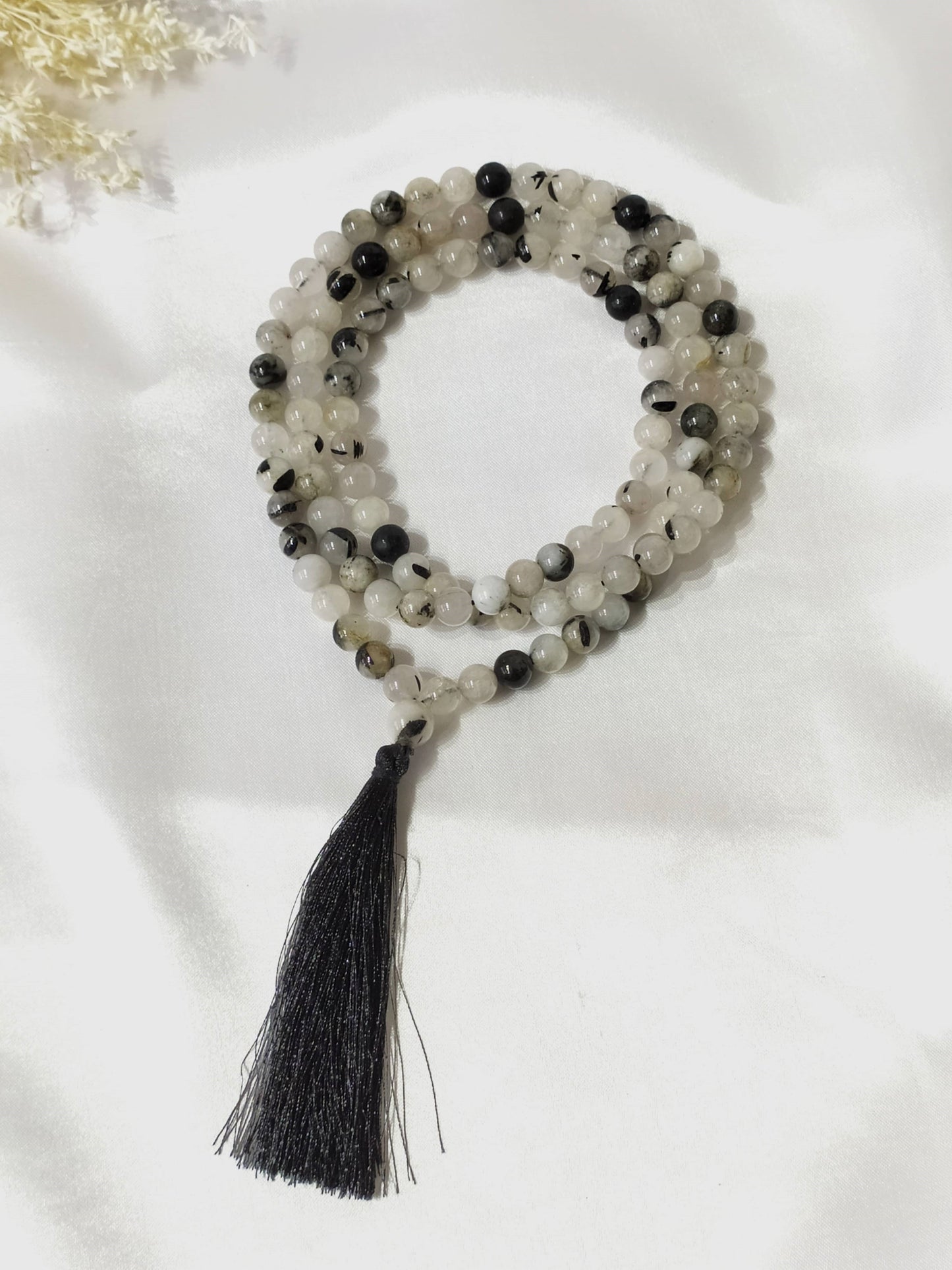 Black Ruitle | Gemstone Mala | 108 Prayer Bead Mala | Prayer Mala