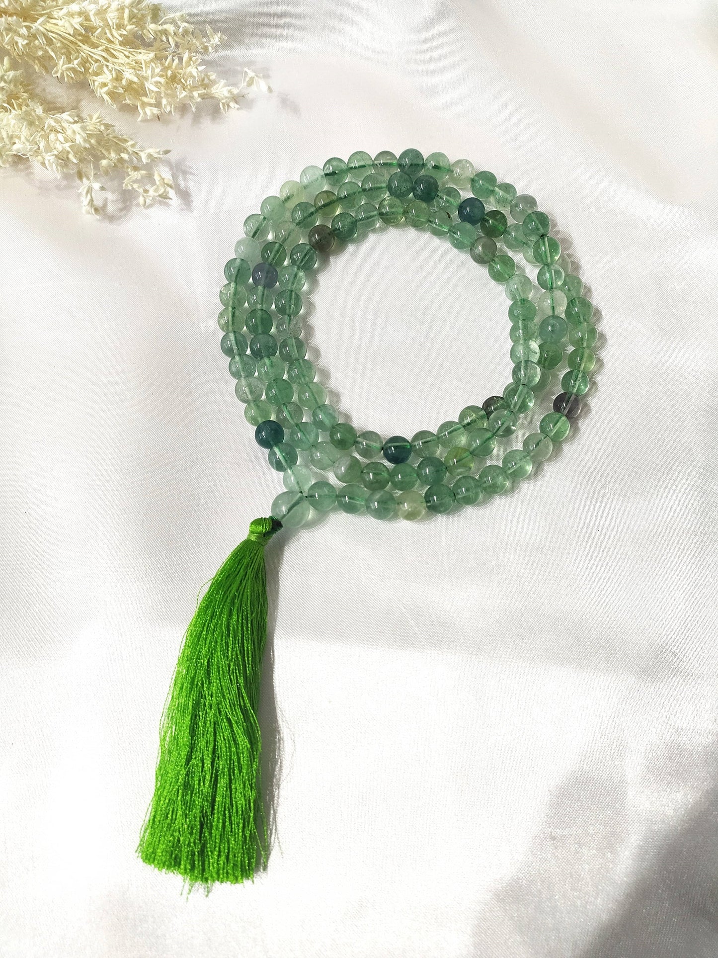 Green Fluorite | Gemstone Mala | 108 Prayer Bead Mala | Prayer Mala